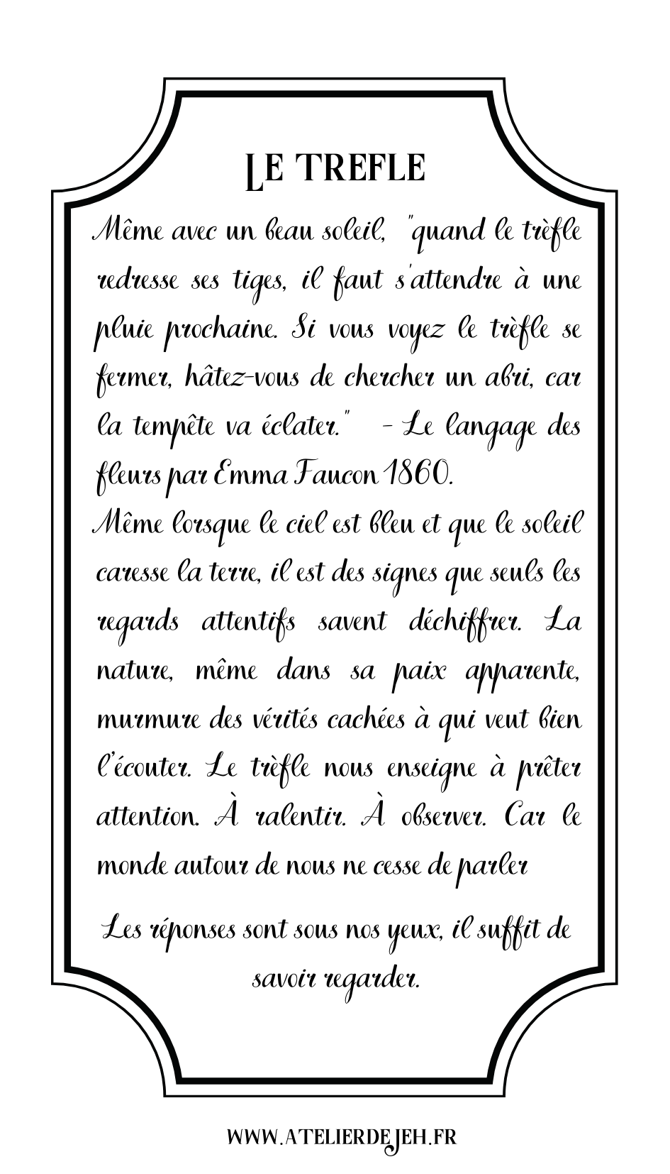 Fiche explicative trèfle